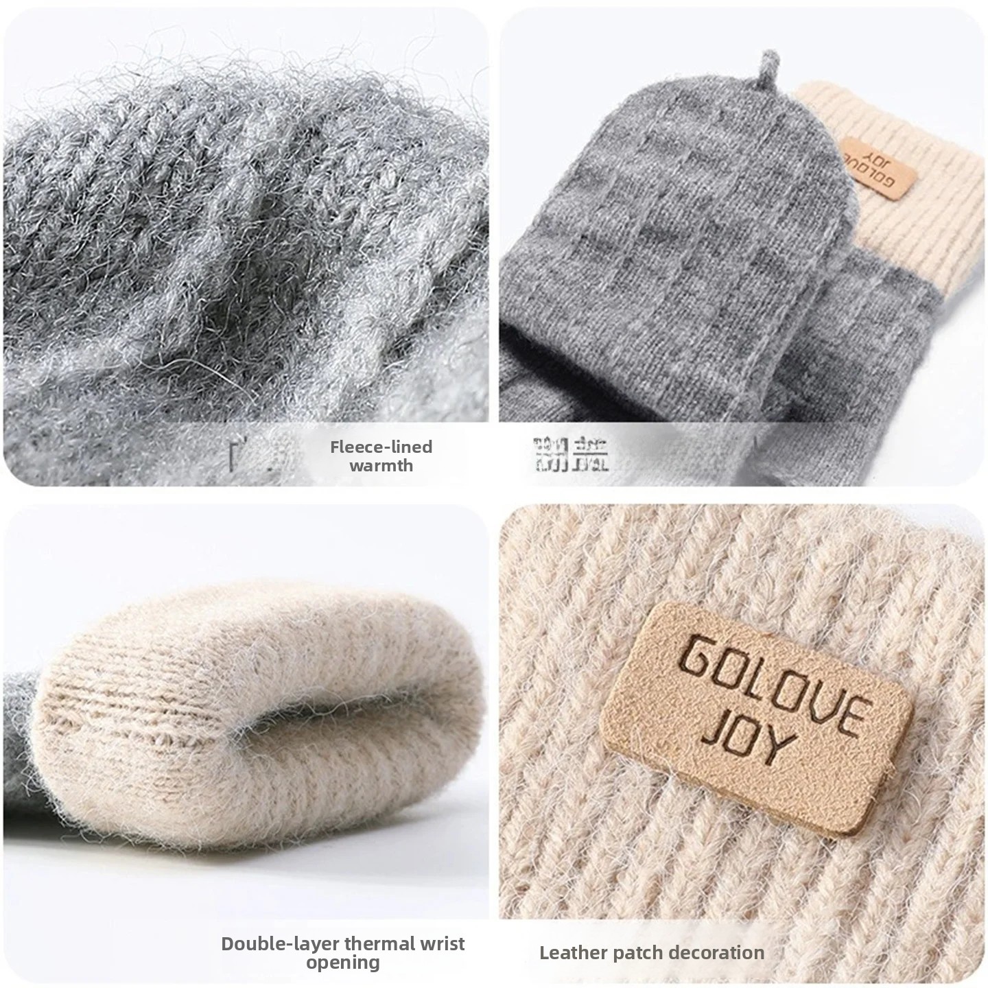 여성용 겨울 양털 안감 플립 커버 장갑 반 손가락 터치 - Wool Glove Lined 리뷰 및 가격